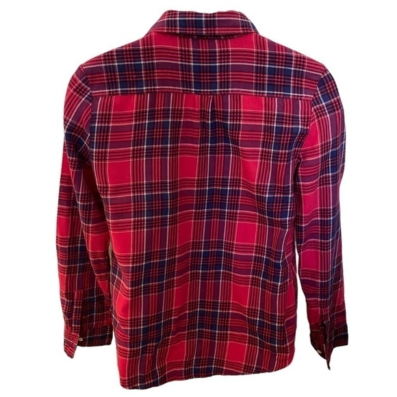 Bp Brass Plum Nordstrom Red Plaid Button Down Shirt Women M Medium - Picture 3 of 6